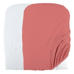 Draps Housses Coton Blanc/Terracotta