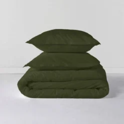 Basic Housse Couette 220x220 Olive Verte -Promos Sommeil Zen Boutique e25da2eccca64a6592cad99cc1ae2a55